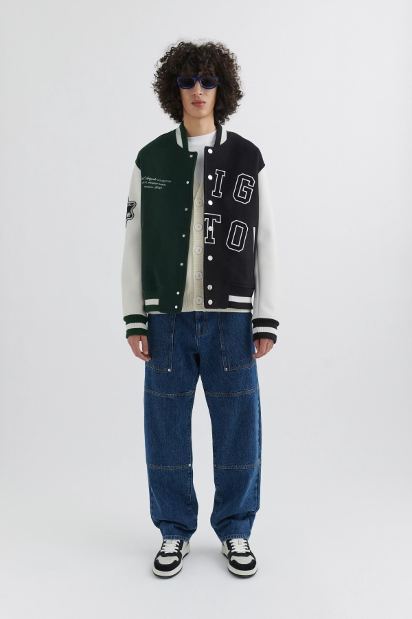 Axel Arigato Offense Varsity Jacket Green Black
