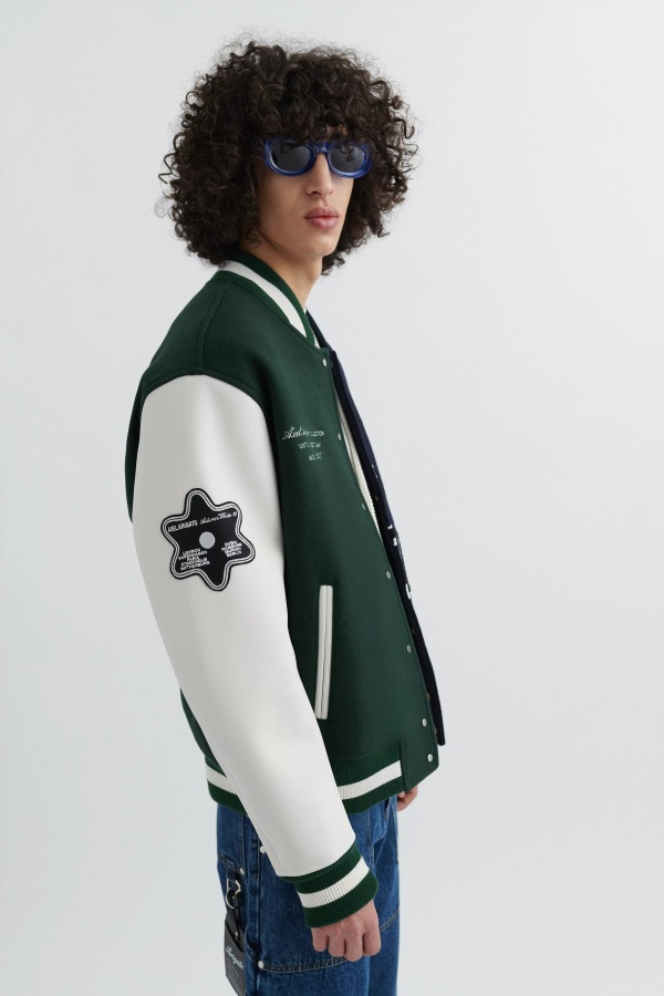 Axel Arigato Offense Varsity Jacket Green Black