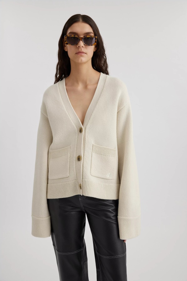 Axel Arigato Memory Relaxed Cardigan Ecru