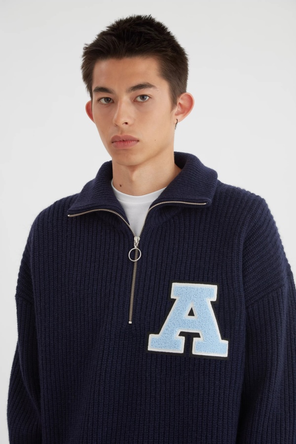 Team Halfzip Sweater Navy Blue Axel Arigato