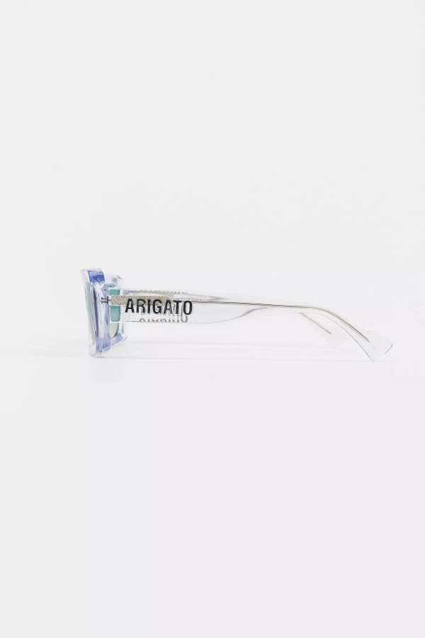 Arena Rectangular Sunglasses Transparent Green Axel Arigato