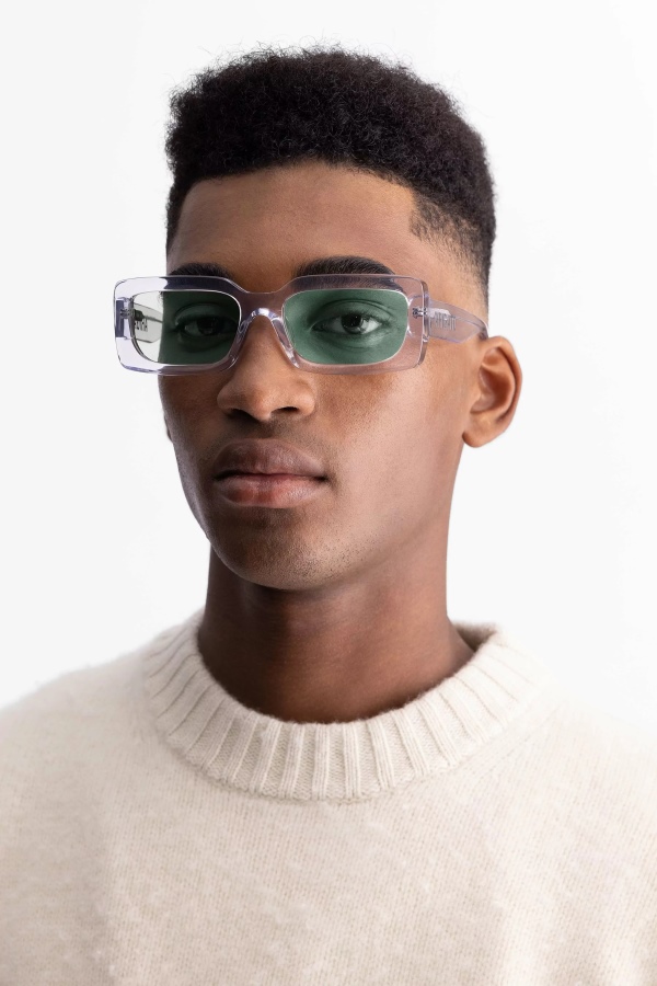 Arena Rectangular Sunglasses Transparent Green Axel Arigato