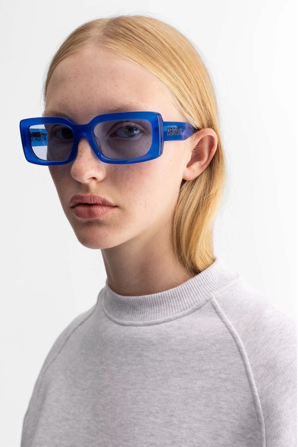 Axel Arigato Arena Rectangular Sunglasses Klein Blue Transparent