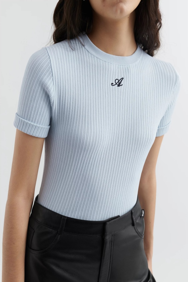 Axel Arigato Honour Knit T-shirt Light blue