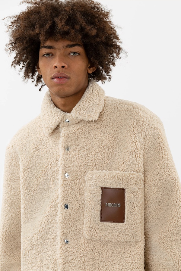 Axel Arigato Beige Aspen Teddy Overshirt