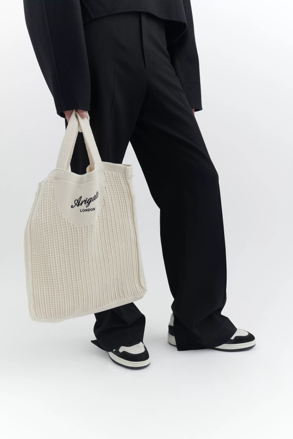 Axel Arigato Ecru Grid Knitted Shopper