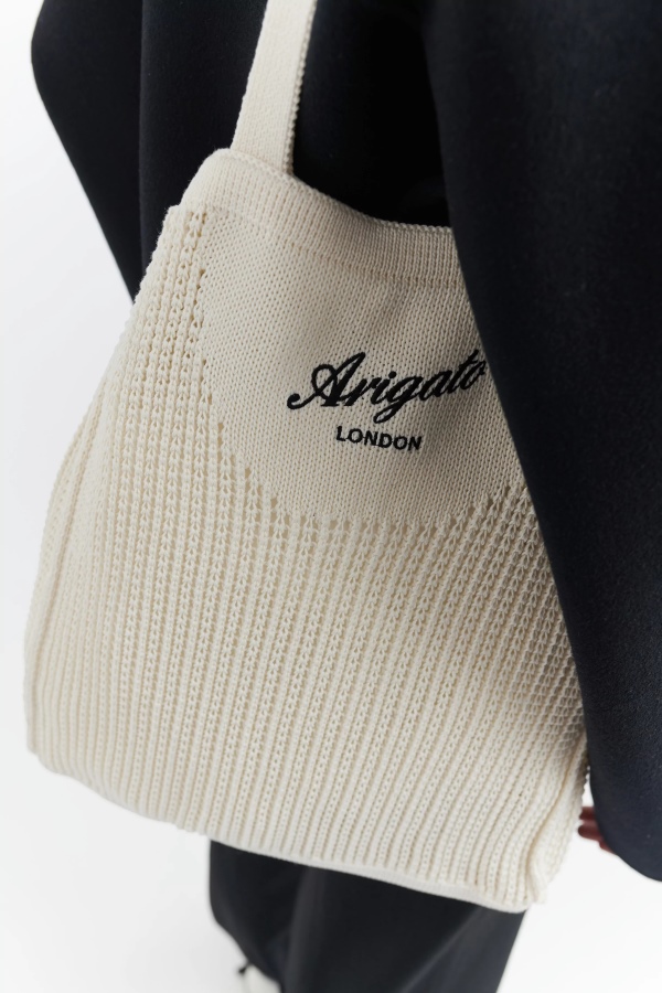 Axel Arigato Ecru Grid Knitted Shopper
