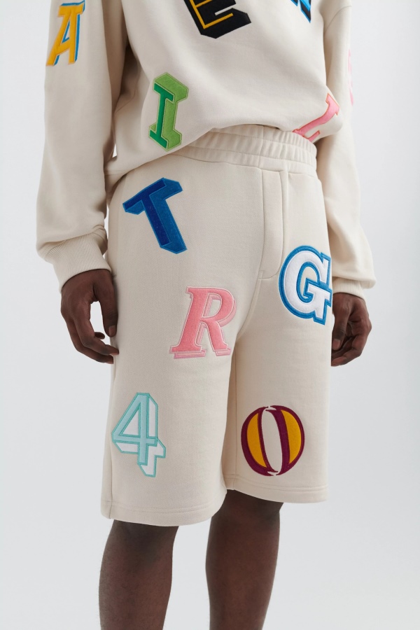 Axel Arigato Inferno Monogram Shorts Pale Beige