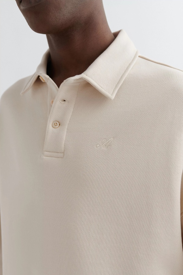 Signature Polo Sweatshirt Pale Beige Axel Arigato