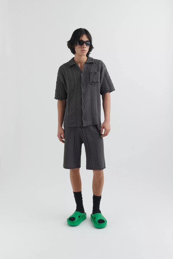 Axel Arigato Sonic Knitted Shirt Volcanic Ash
