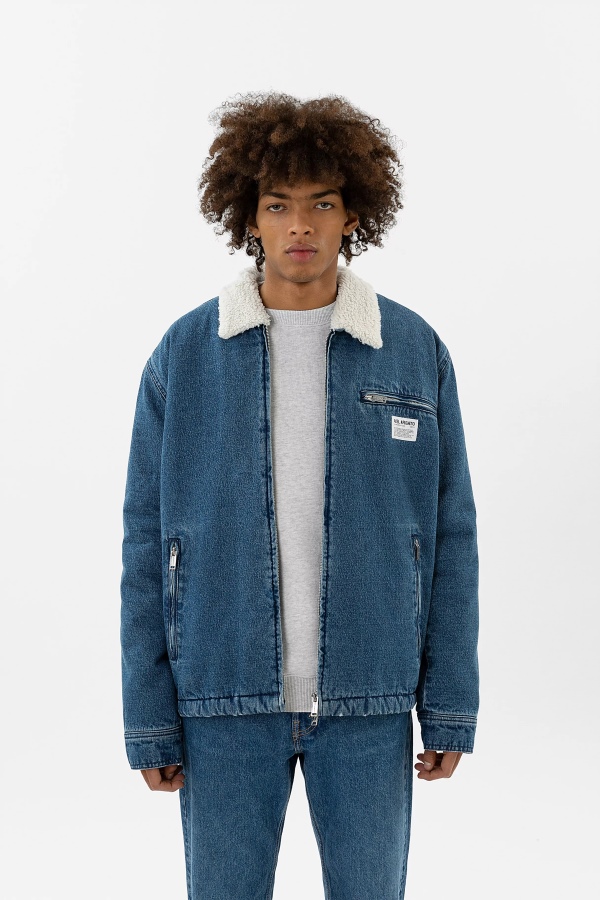 Axel Arigato Blue Stone Washed Crew Padded Denim Jacket