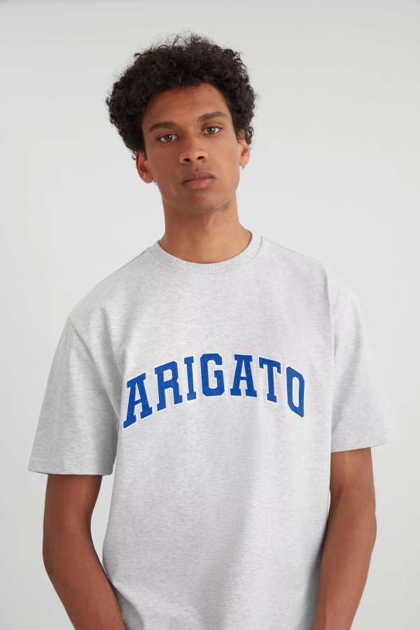 Axel Arigato Grey Melange College Logo T-Shirt