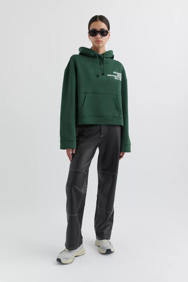 Axel Arigato Cure Cropped Hoodie Dark Green