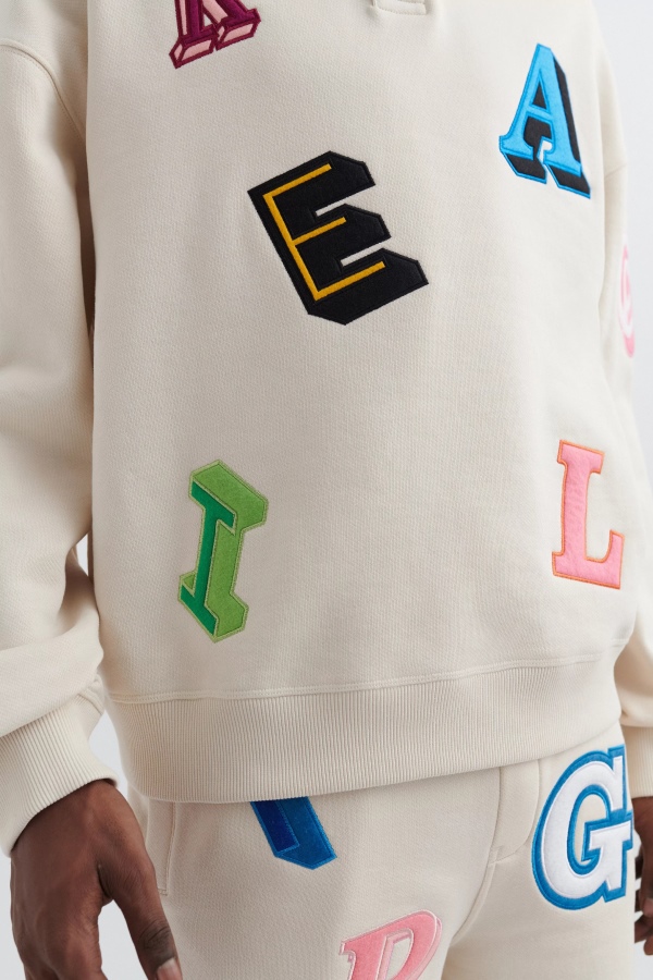 Axel Arigato Pale Beige Inferno Monogram Polo Sweatshirt