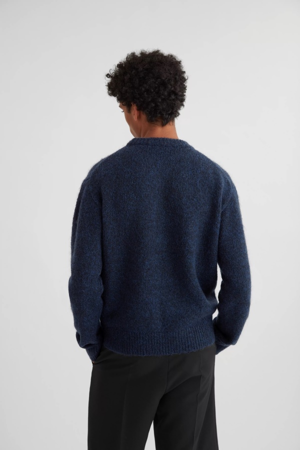 Axel Arigato Navy Blue Melange Initial Sweater