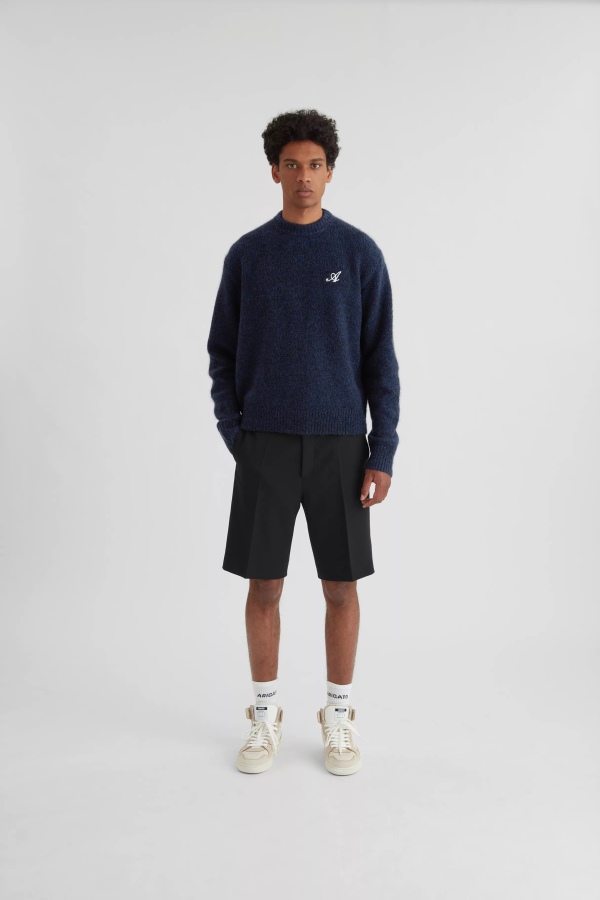 Axel Arigato Navy Blue Melange Initial Sweater