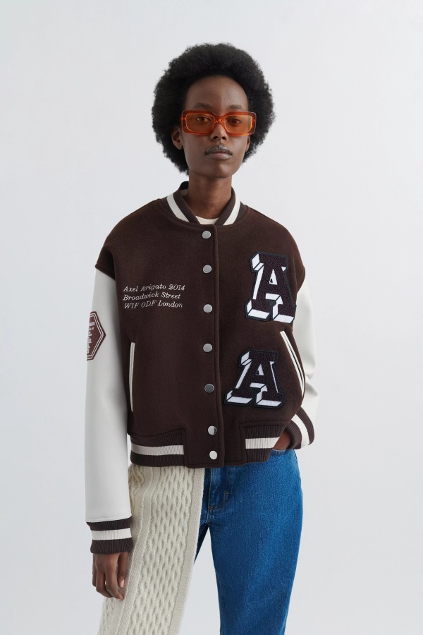 Axel Arigato Dark Brown Illusion Varsity Jacket