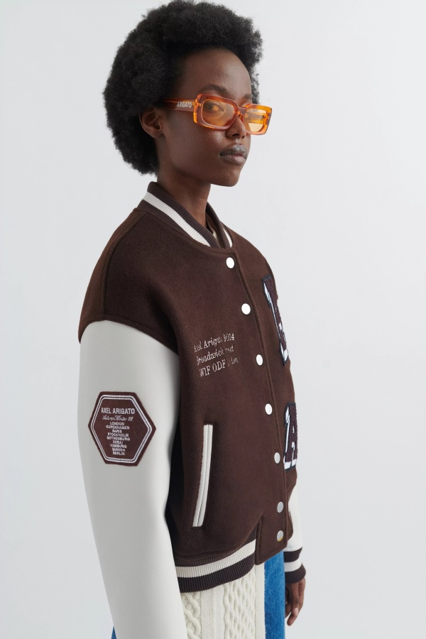 Axel Arigato Dark Brown Illusion Varsity Jacket